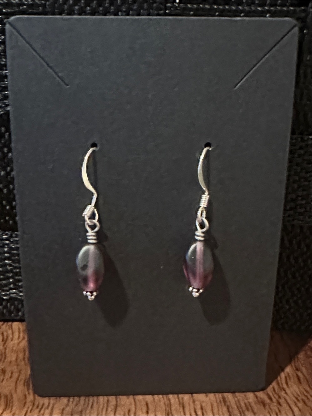 Handmade Purple Glass Bead Drop Earrings - Women's Jewelry